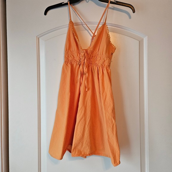 SHEIN Dresses & Skirts - Babydoll Dress‎ Women's Size XS Orange Ruffle Strapless Y2K Style Shein Pastel